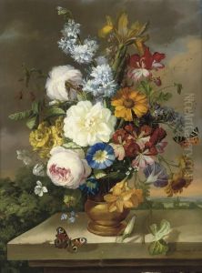 A Colourful Summer Bouquet With Butterflies A Colourful Summer Bouquet With Butterflies