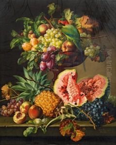Blumen- Und Fruchtestillleben Mit Papagei Blumen- Und Fruchtestillleben Mit Papagei