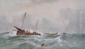 Fishing Vessels On Rough Seas
