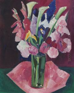 Flowers In A Vase by Marsden Hartley
