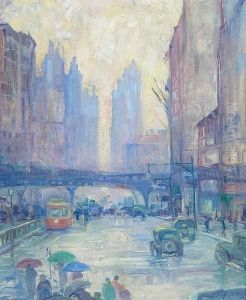 Chicago Street Scene by Rachel V. Hartley