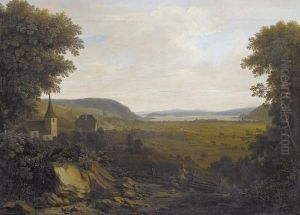 Vue De Cressier Sur L'ile Saint-pierre by Johann Joseph Hartmann