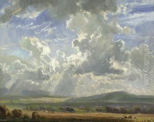 Sommerliche Landschaft Bei Heranziehendem Gewitter
