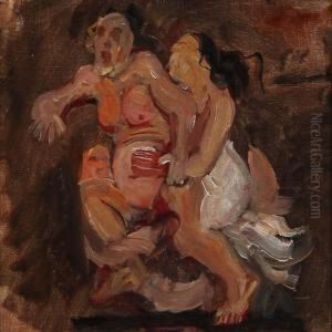 To Kvinder Slas Om En Mand by Oluf Hartmann