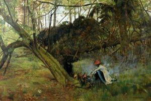 Obe Neac Rws 'the Gypsy's Camp' 1885 by Archibald Standish Hartrick