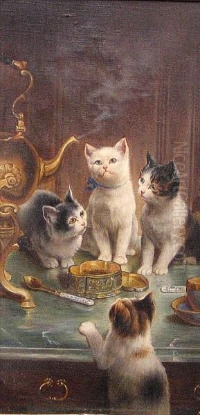 Kittens At The Tea Table - view 1