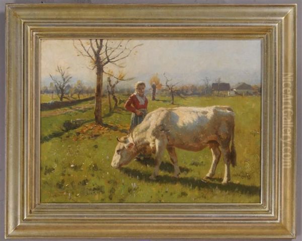A Lass And Her Cow - view 1