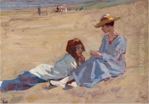 Two Ladies On The Beach by Louis Hartz