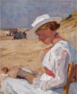 An Interesting Read On The Beach by Louis Hartz