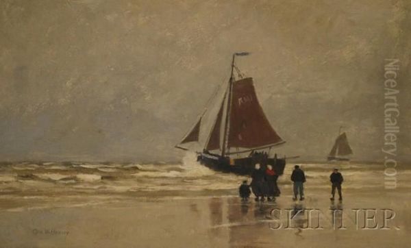 View Of Breton Figures By The Shore - view 1