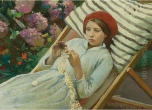 Girl With A Red Hat by Harvey Harold