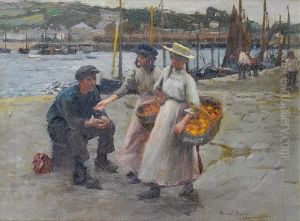 The Orange Sellers, Newlyn Harbour