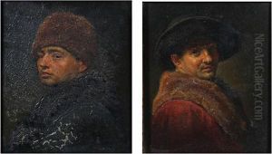 Portrait Of A Gentleman Wearing A Russian Fur Cap by Herbert Johnson Harvey