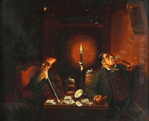 Schmollende Kartenspieler by Johann Peter Hasenclever