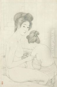 Two Women In A Bath by Goyo Hashiguchi