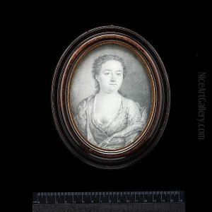 A Lady, Wearing Low-cut Robes Over White Underslip, Cloak Over Her Shoulders, Her Hair Pulled Lightly Back.