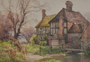 Old Cottage Near Fletching, Sussex by Ernest William Haslehurst