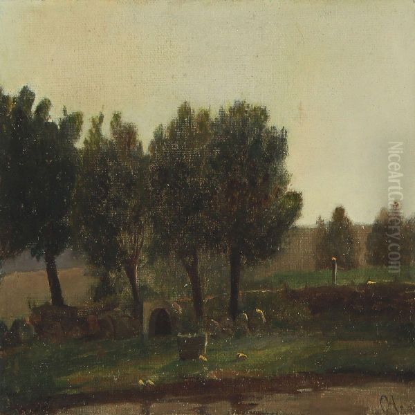 Landscape With A Stone Fence - view 1