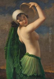 Tanzerin Mit Tamburin by Hans Hassenteufel