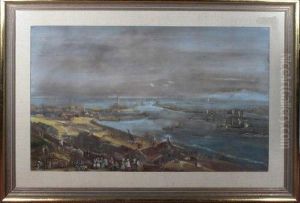 A Panoramic View Of Sunderland Harbour by Edward Hastings