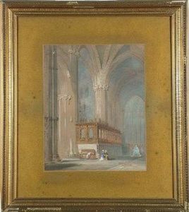 Interior Of Durham Cathedral Beside The South East Corner Of St. Cuthbert's Shrine by Edward Hastings