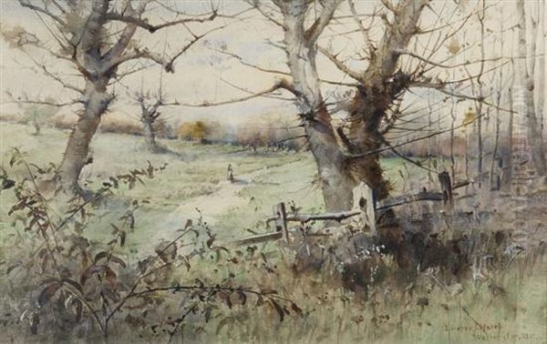 Fall Scene Of Washington, D.c.
With Figure Walking Ina Field - view 1
