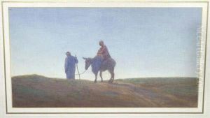 "the Flight Into Egypt" Signed With The Artist's Initials And Dated "1906", Also Extensively Inscribed On An Exhibition Label Verso "the Flight Into Egypt" Signed With The Artist's Initials And Dated "1906", Also Extensively Inscribed On An Exhibition Label Verso