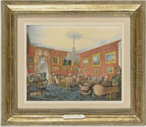 View Of The Artist's Drawing Room In His Townhouse By The Neva In St. Petersburg View Of The Artist's Drawing Room In His Townhouse By The Neva In St. Petersburg