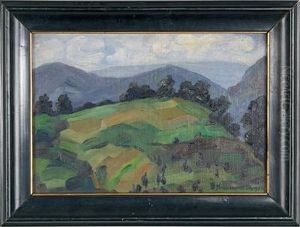 Hugelige Landschaft by Hugo Haubenhofer
