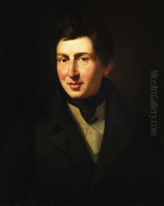 Herrenportrat (j.m. Mettenleiter). by Joseph Haubert