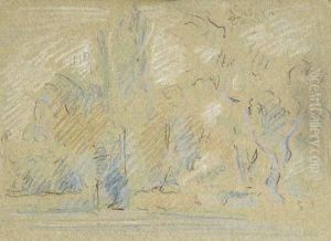 Landschaft Mit Baumen by Albert Haueisen