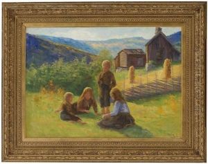 Children Playing by Marie Hauge
