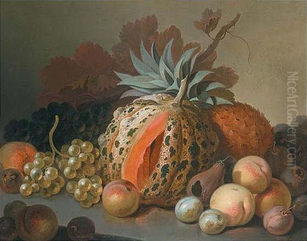 Still Life Of Fruit And A Melon - view 1