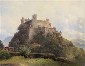 View Of Hohensalzburg Castle by Carl Haunold