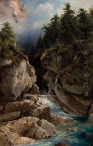Gebirgsbach by Carl Haunold