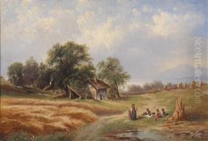 Resting During Hay Harvest by Karl Franz Emanuel Haunold