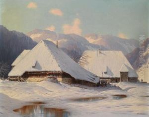 Winterliche Schwarzwaldlandschaft by Karl Hauptmann