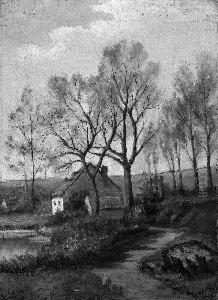 Am Bach". Sign. Ol Auf Lwd. 69 X 50 Cm