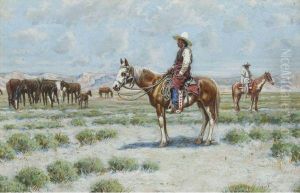 Indian On Horseback by John Hauser