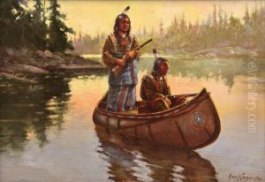 Hunter In Canoe by John Hauser