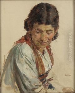 Portraitstudie by Rudolf Hausleitner
