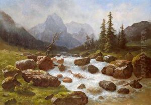 Blick Auf Daswetterhorn In Der Schweiz by Gustav Hausmann