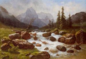 Blick Auf Das Wetterhorn In Der Schweiz by Gustav Hausmann