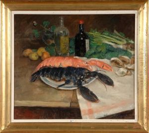 "nature Morte Aux Fruits De Mer" by Gaston Haustrate