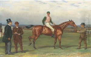 Old Joe, With Jockey Up, On A Course Steeplechasing by Alfred Charles Havell