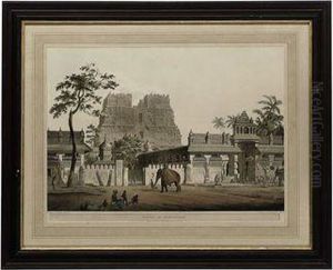 Pagodas At Trinchicunum by Daniel Havell