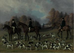 The Meet Of Mr. Peers Williams' Hounds At Temple House by Edmund Havell Jnr.
