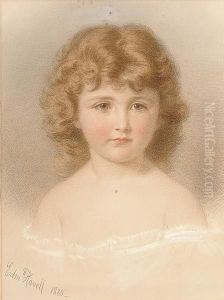 Portrait Of A Young Girl, Head And Shoulders by Edmund Havell Jnr.