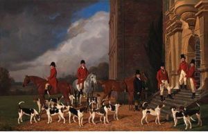 Sir John Cope With His Hounds On The Steps Of Bramshill House by Edmund Havell Jnr.