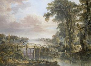 Beverley Brook With Putney Bridge In The Distance